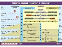 Таблица демонстрационная "Сравнение понятий изомер и гомолог" (винил 70x100) - fgospostavki.ru - Тюмень