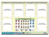 Стенд информационный "Правила техники безопасности в кабинете физики" (80х110, 6 карманов) - fgospostavki.ru - Тюмень