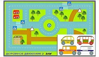 Игровой коврик "Дорожное движение - 2" с набором транспортных средств - fgospostavki.ru - Тюмень