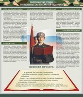 Стенд "Уставы. Закон военной службы. Военная присяга" - fgospostavki.ru - Тюмень