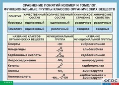 Таблица. Сравнение понятий изомер и гомолог. Функциональные группы классов органических веществ. - fgospostavki.ru - Тюмень
