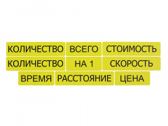 Набор магнитных карточек "Опорные слова к задачам" (желтый) - fgospostavki.ru - Тюмень