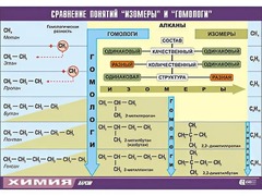 Таблица демонстрационная "Сравнение понятий изомер и гомолог" (винил 70x100) - fgospostavki.ru - Тюмень