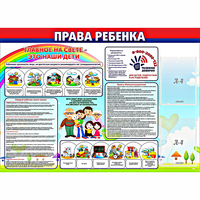 Стенд "Права ребенка" с 2 карманами - fgospostavki.ru - Тюмень