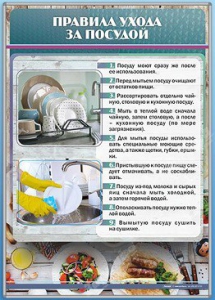Стенд "Правила ухода за посудой" - fgospostavki.ru - Тюмень