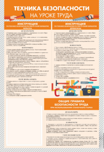 Стенд-уголок "Техника безопасности на уроках труда" - fgospostavki.ru - Тюмень