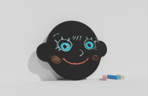 Фигурная грифельная меловая доска на тему эмоций - fgospostavki.ru - Тюмень