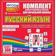 Динамические раздаточные пособия. Русский язык (комплект демонстрационных материалов). Касса букв, слогов, звуковых схем с набором интерактивных таблиц. - fgospostavki.ru - Тюмень